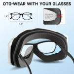 Ochelari de schi FINDWAY albi cu lentilă sferică, protecție UV 100%, anti-aburire, OTG compatibili cu ochelari de vedere, snowboard
