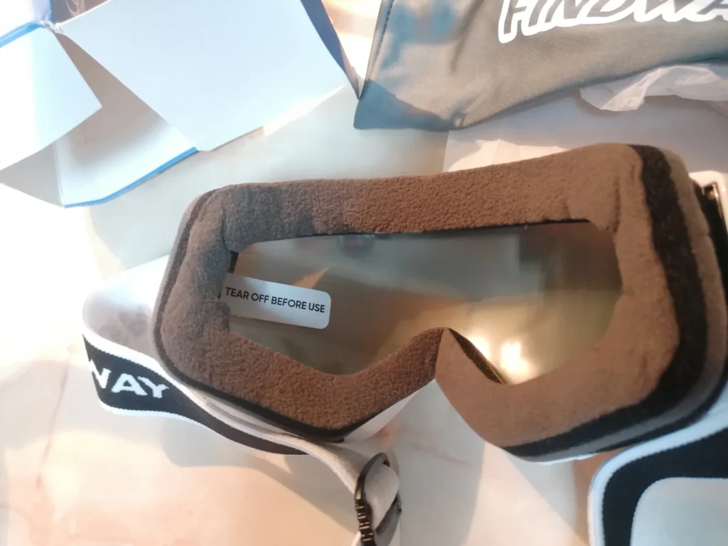 Ochelari de schi FINDWAY albi cu lentilă sferică, protecție UV 100%, anti-aburire, OTG compatibili cu ochelari de vedere, snowboard