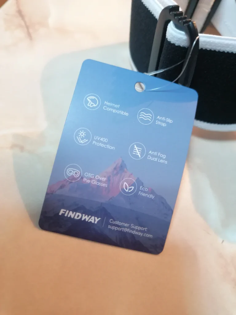 Ochelari de schi FINDWAY albi cu lentilă sferică, protecție UV 100%, anti-aburire, OTG compatibili cu ochelari de vedere, snowboard