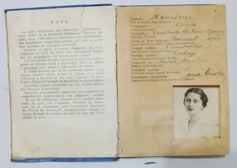 Livret de marinar interbelic 1939 Regatul României – Constanța – citeste descriere
