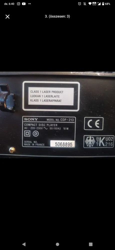 Sony CDP-213 cd player
