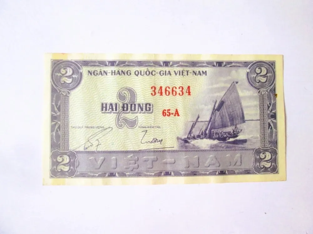 Vietnam/Vietnamul de Sud 2 Dong 1955 aUNC,bancnota din imagini la cel mai mic preț