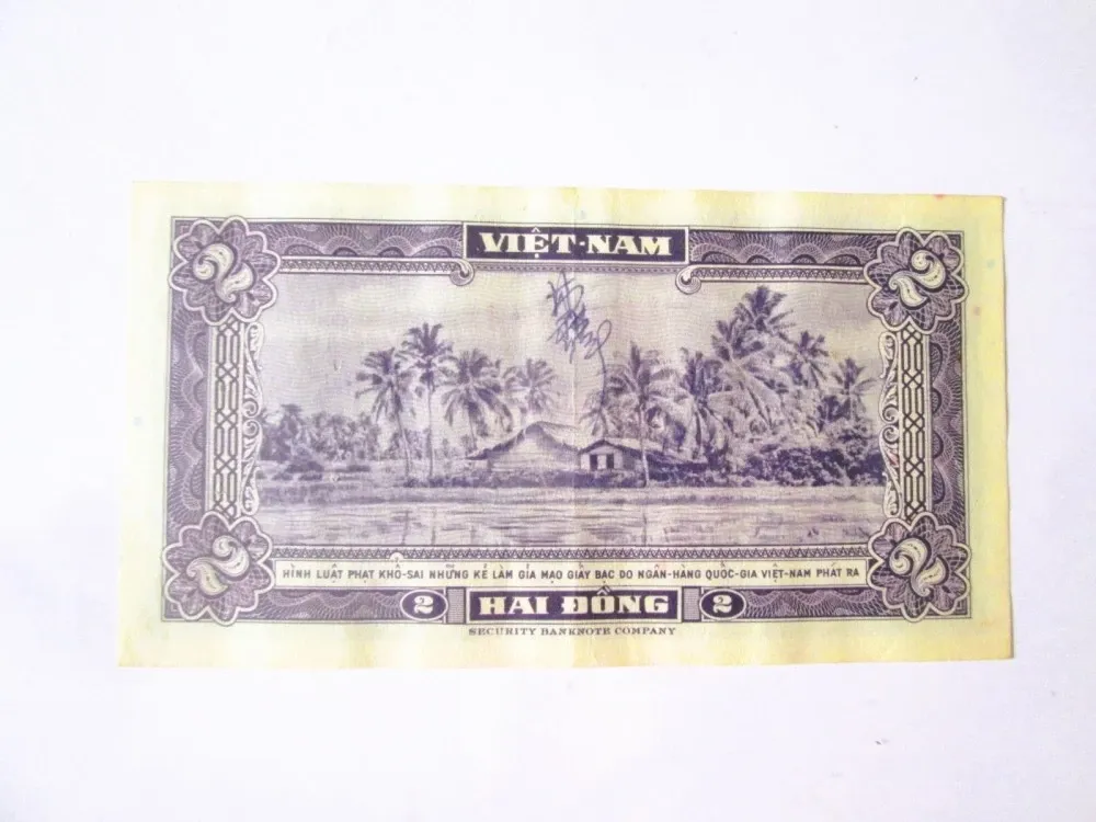 Vietnam/Vietnamul de Sud 2 Dong 1955 aUNC,bancnota din imagini la cel mai mic preț